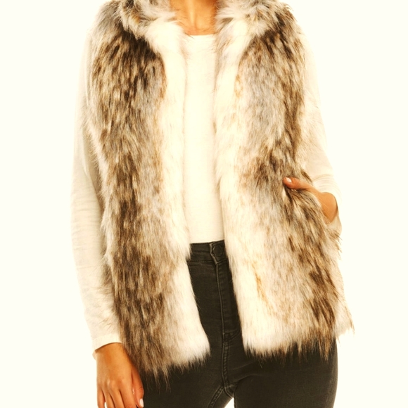 Fabulous Furs Jackets & Blazers - Authentic Fabulous Furs Tundra Wolf Faux Fur Vest